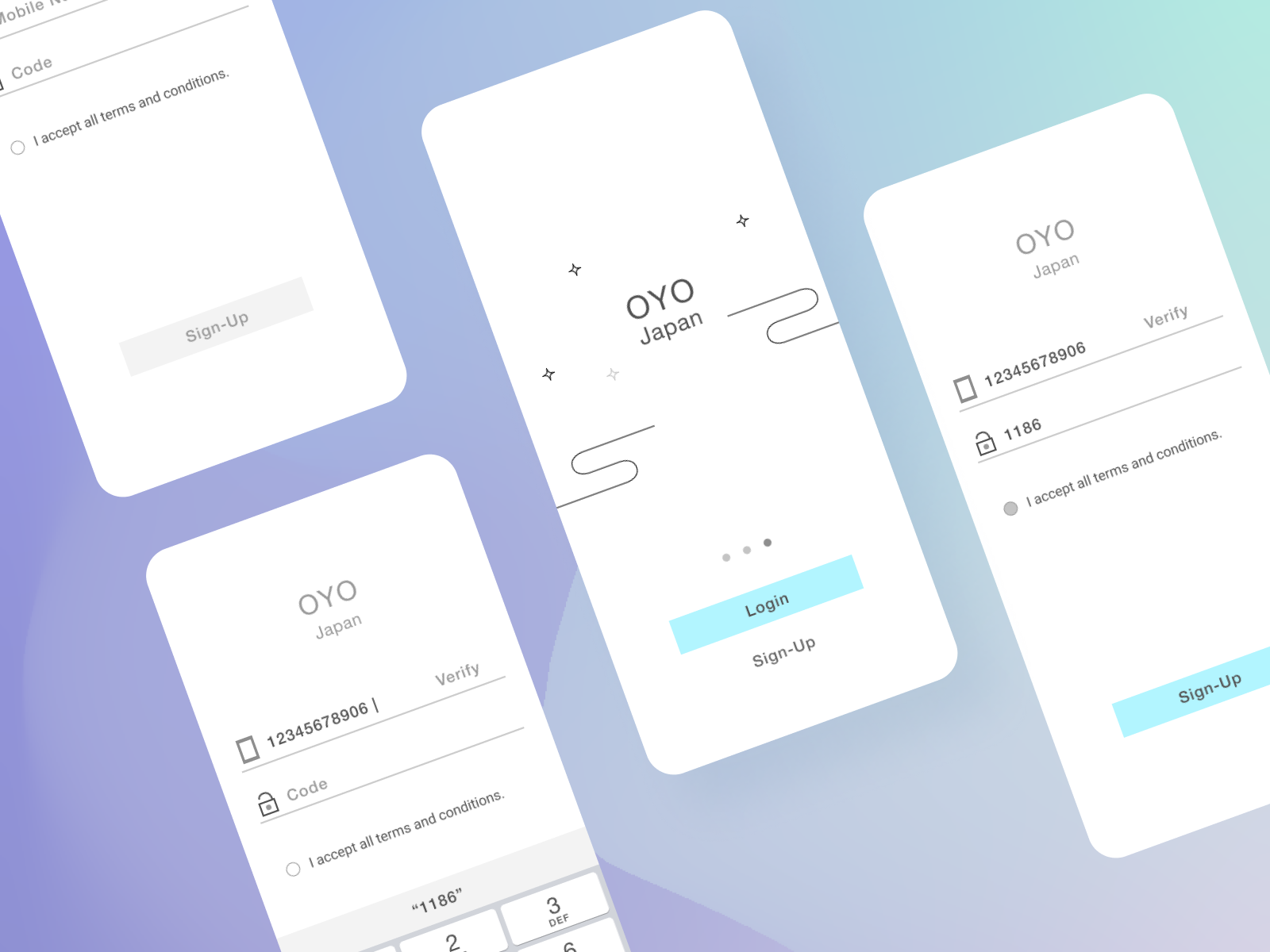 OYO Japan Register Screen Mockup